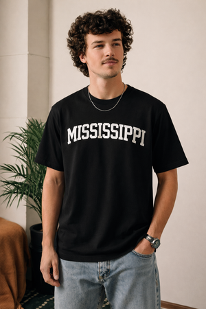 Mississippi State Pride T-Shirt in Black / White — lifestyle 1