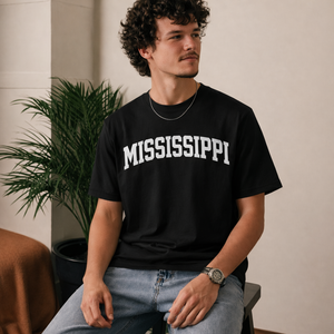 Mississippi State Pride T-Shirt in Black / White — lifestyle 2