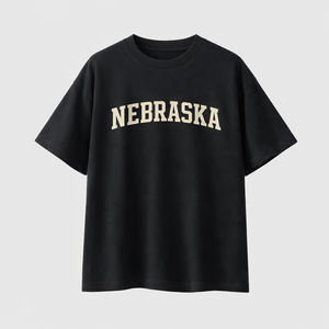 Nebraska State Pride T-Shirt in Black / White