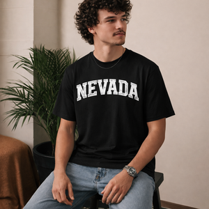 Nevada State Pride T-Shirt in Black / White — lifestyle 2
