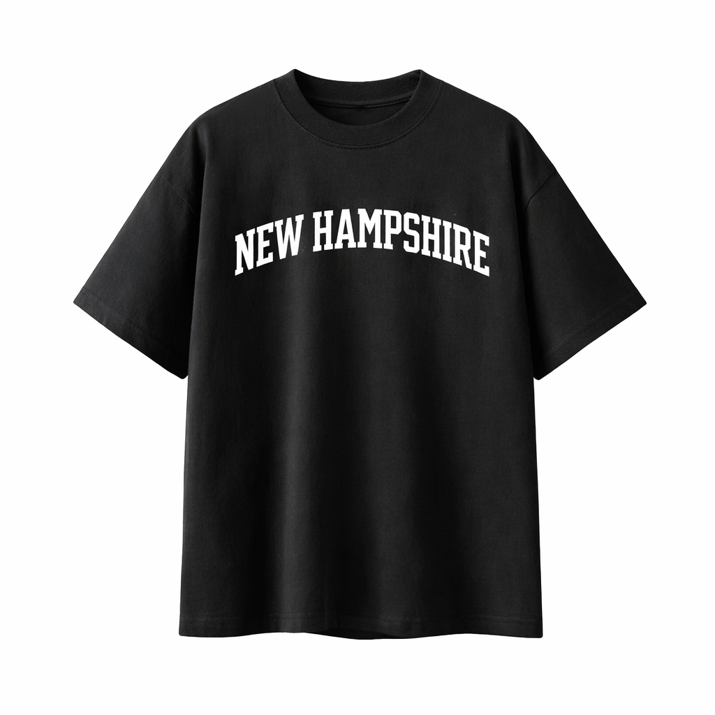 New Hampshire State Pride T-Shirt in Black / White