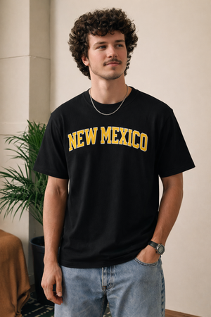 New Mexico State Pride T-Shirt in Black / Yellow — lifestyle 1