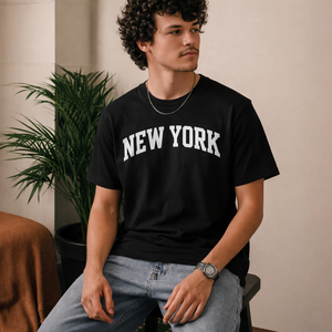 New York State Pride T-Shirt in Black / White — lifestyle 2