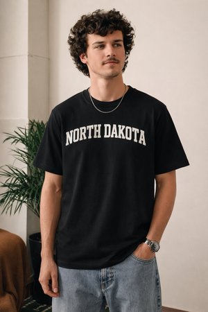 North Dakota State Pride T-Shirt in Black / White — lifestyle 1