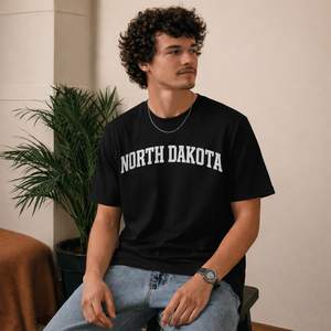 North Dakota State Pride T-Shirt in Black / White — lifestyle 2