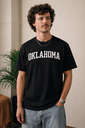 Oklahoma State Pride T-Shirt in Black / White — lifestyle 1