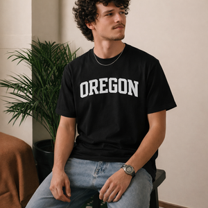 Oregon State Pride T-Shirt in Black / White — lifestyle 2