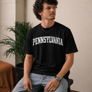 Pennsylvania State Pride T-Shirt in Black / White — lifestyle 2