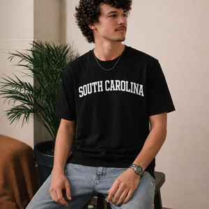 South Carolina State Pride T-Shirt in Black / White — lifestyle 2
