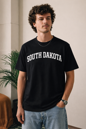 South Dakota State Pride T-Shirt in Black / White — lifestyle 1