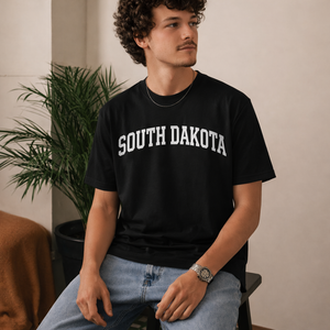 South Dakota State Pride T-Shirt in Black / White — lifestyle 2