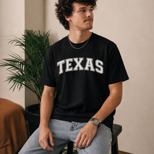 Texas State Pride T-Shirt in Black / White — lifestyle 2