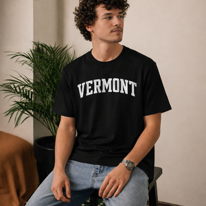 Vermont State Pride T-Shirt in Black / White — lifestyle 2