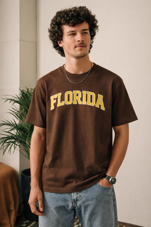 Florida State Pride T-Shirt in Coffee / Cream — lifestyle 1