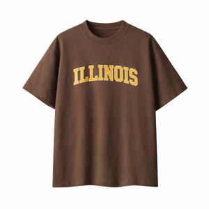 Illinois State Pride T-Shirt in Coffee / Cream