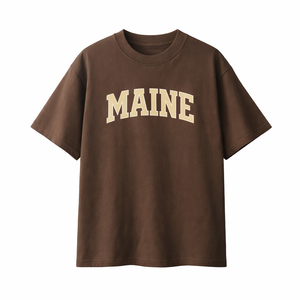 Maine State Pride T-Shirt in Coffee / Sand