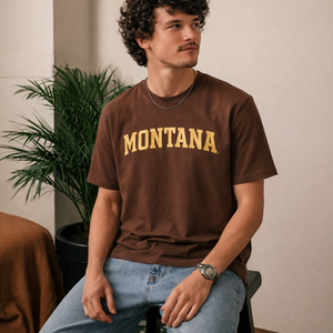 Montana State Pride T-Shirt in Coffee / Cream — lifestyle 2