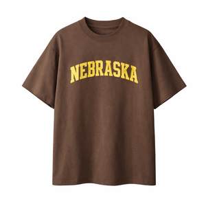 Nebraska State Pride T-Shirt in Coffee / Cream