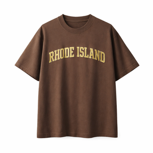 Rhode Island State Pride T-Shirt in Coffee / Cream