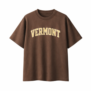 Vermont State Pride T-Shirt in Coffee / Sand