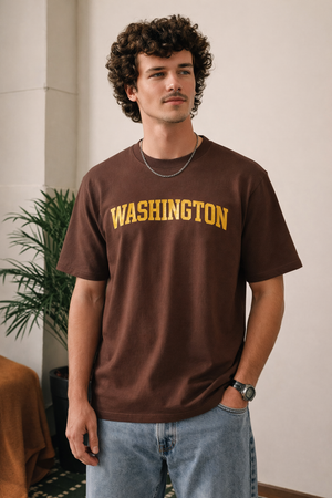 Washington State Pride T-Shirt in Coffee / Sand — lifestyle 1