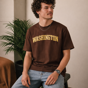 Washington State Pride T-Shirt in Coffee / Sand — lifestyle 2
