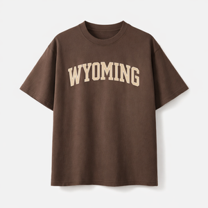 Wyoming State Pride T-Shirt in Coffee / Cream