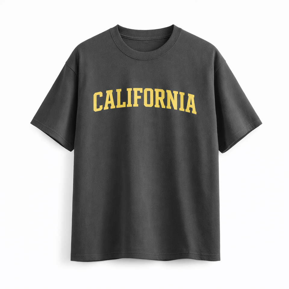 California State Pride T-Shirt in Charcoal / Cream
