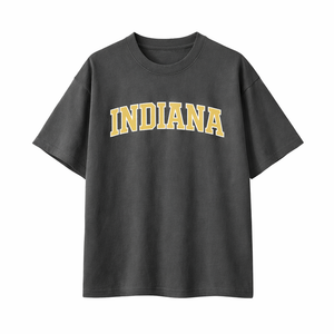Indiana State Pride T-Shirt in Charcoal / Cream