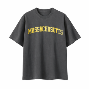 Massachusetts State Pride T-Shirt in Charcoal / Cream