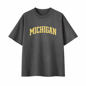 Michigan State Pride T-Shirt in Charcoal / Cream