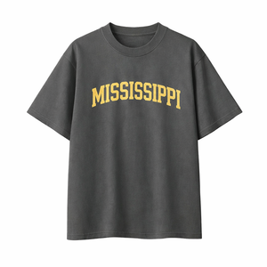 Mississippi State Pride T-Shirt in Charcoal / Cream