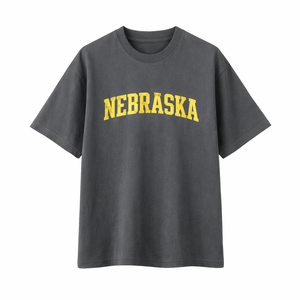 Nebraska State Pride T-Shirt in Charcoal / Cream