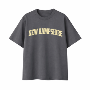 New Hampshire State Pride T-Shirt in Charcoal / Cream