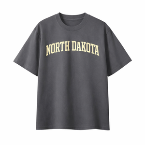 North Dakota State Pride T-Shirt in Charcoal / Cream
