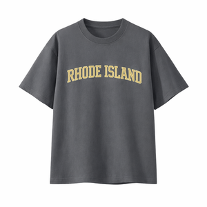 Rhode Island State Pride T-Shirt in Charcoal / Cream