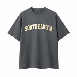 South Dakota State Pride T-Shirt in Charcoal / Cream