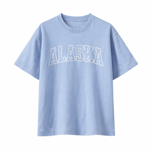 Alaska State Pride T-Shirt in Light Blue / White