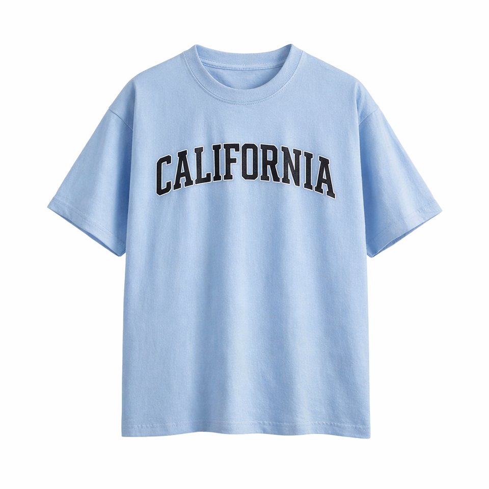 California State Pride T-Shirt in Light Blue / Navy