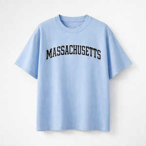Massachusetts State Pride T-Shirt in Light Blue / Navy