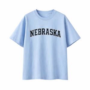 Nebraska State Pride T-Shirt in Light Blue / Navy