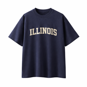 Illinois State Pride T-Shirt in Navy / White