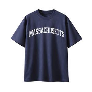 Massachusetts State Pride T-Shirt in Navy / White