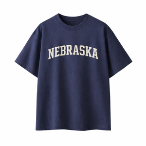 Nebraska State Pride T-Shirt in Navy / White