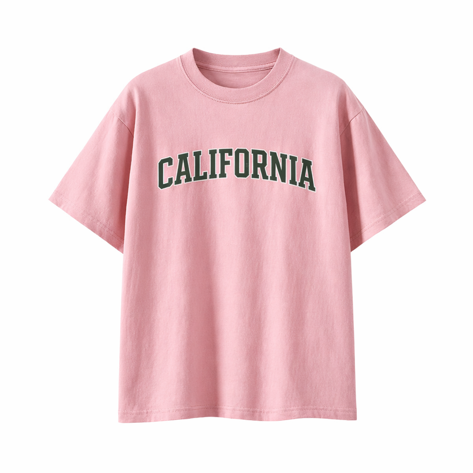 California State Pride T-Shirt in Pink / Charcoal