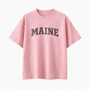Maine State Pride T-Shirt in Pink / Charcoal