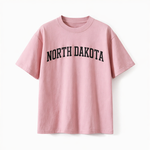 North Dakota State Pride T-Shirt in Pink / Charcoal