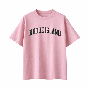 Rhode Island State Pride T-Shirt in Pink / Charcoal