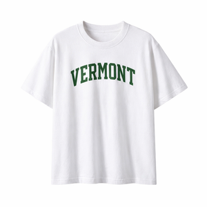 Vermont State Pride T-Shirt in White / Forest Green