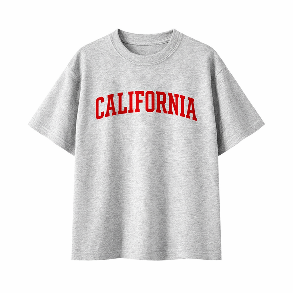 California State Pride T-Shirt in White Gray / Red